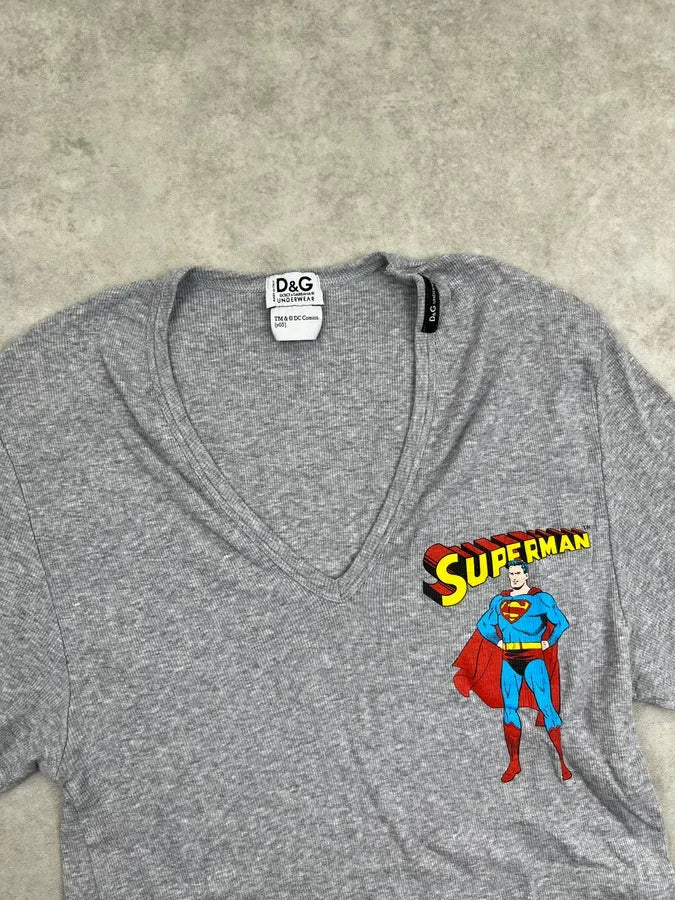 AW2005 Dolce & Gabbana Superman Grey T-Shirt CLvcslg 4