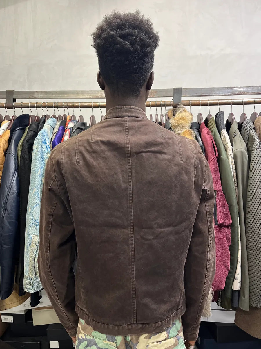 AW2005 Dsquared2 Brown Biker Minimalist Jacket ZuXgFTG 2