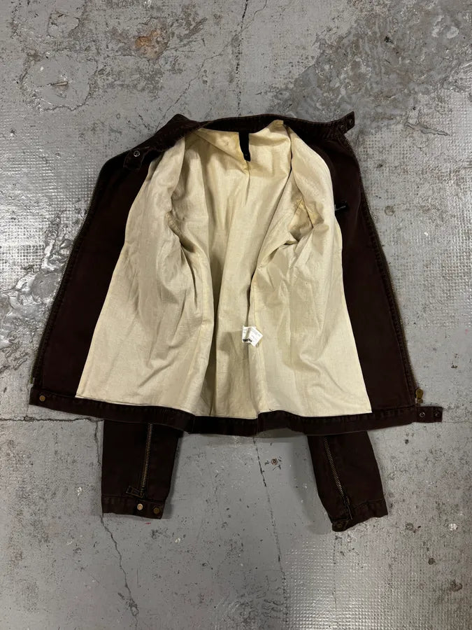 AW2005 Dsquared2 Brown Biker Minimalist Jacket ZuXgFTG 6