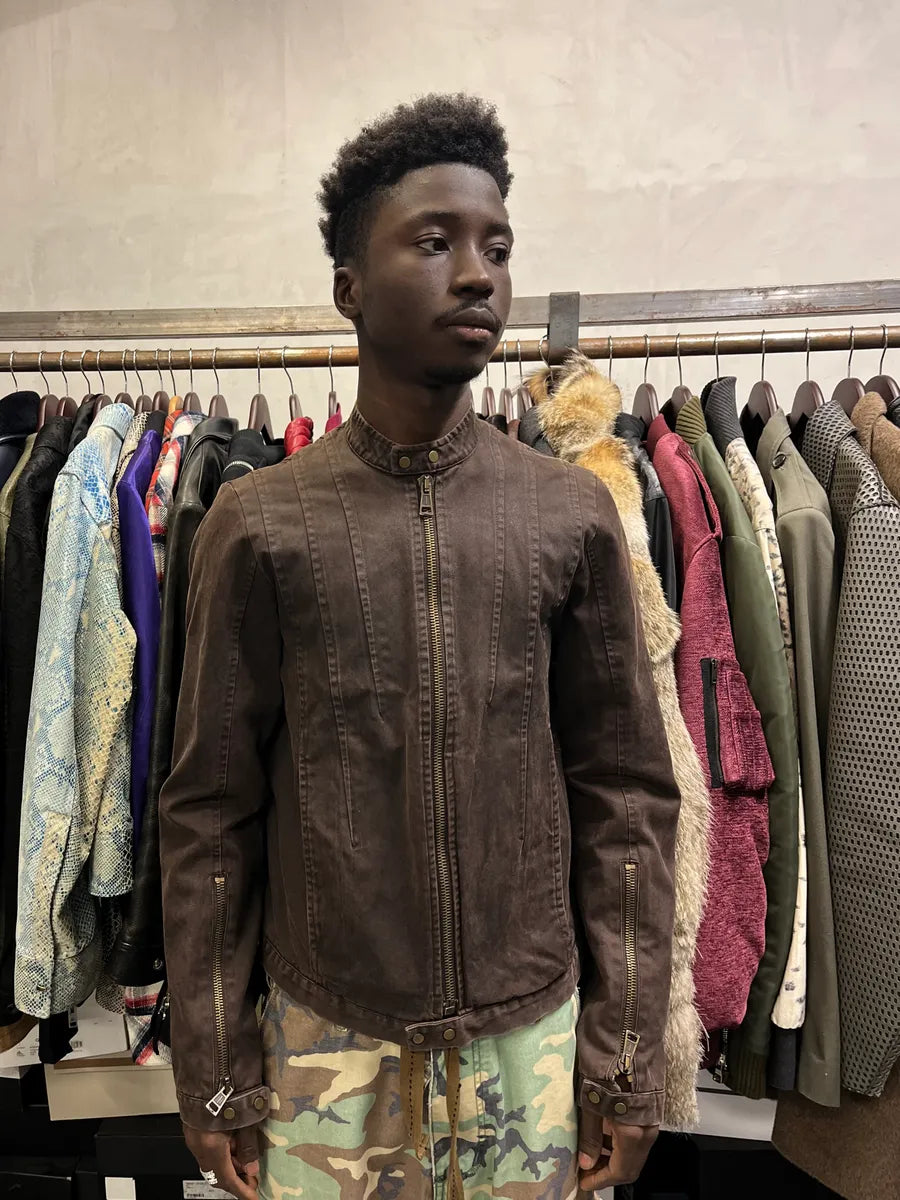 AW2005 Dsquared2 Brown Biker Minimalist Jacket ZuXgFTG 0