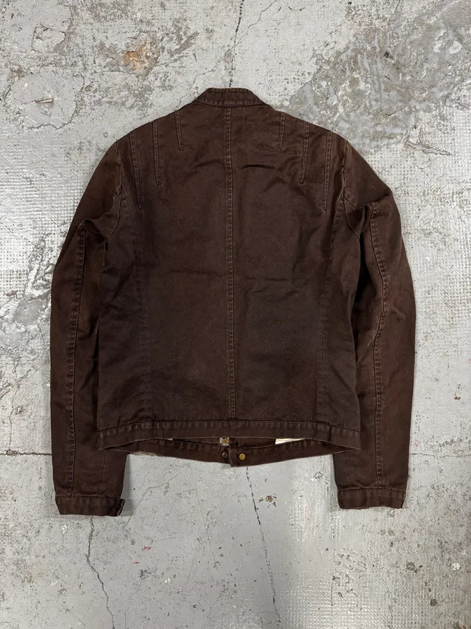 AW2005 Dsquared2 Brown Biker Minimalist Jacket ZuXgFTG 4