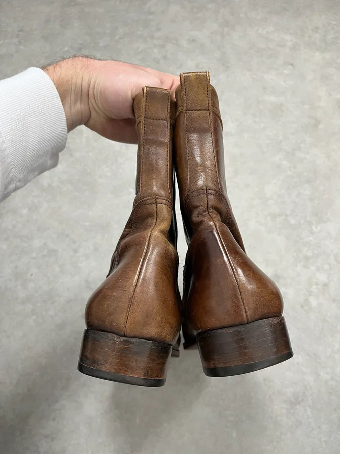 AW2005 Dsquared2 Brown Leather Avant-Garde Boots LWdJOGL 6