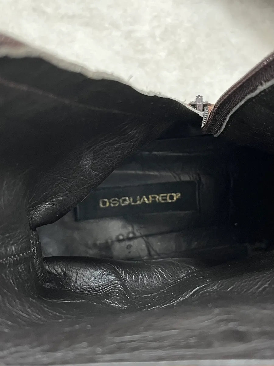 AW2005 Dsquared2 Brown Leather Avant-Garde Boots LWdJOGL 8