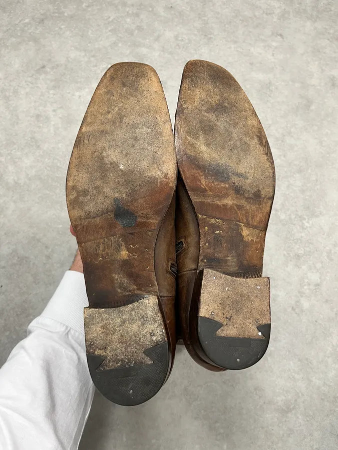 AW2005 Dsquared2 Brown Leather Avant-Garde Boots LWdJOGL 7