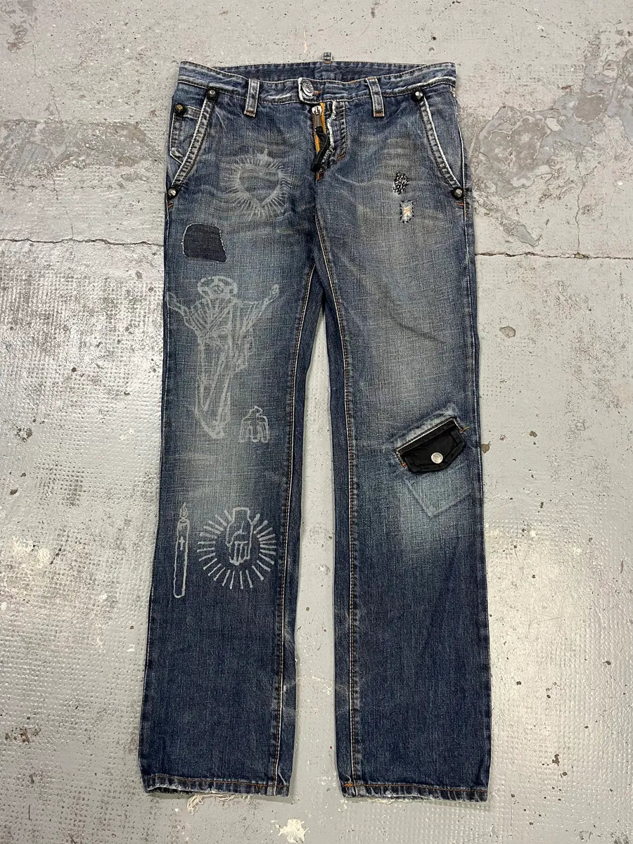 AW2005 Dsquared2 Jesus Hope Faded Denim Jeans XXgYpIZ 4