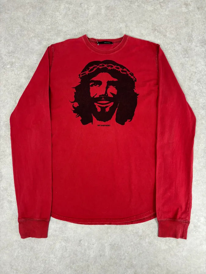 AW2005 Dsquared2 Red Cotton Che Guevara Graphic Longsleeve T-Shirt gUZddsc 0