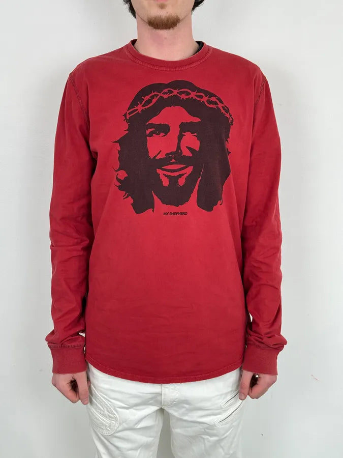 AW2005 Dsquared2 Red Cotton Che Guevara Graphic Longsleeve T-Shirt gUZddsc 1