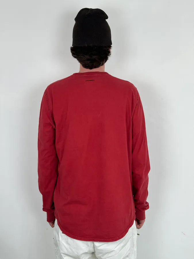 AW2005 Dsquared2 Red Cotton Che Guevara Graphic Longsleeve T-Shirt gUZddsc 2