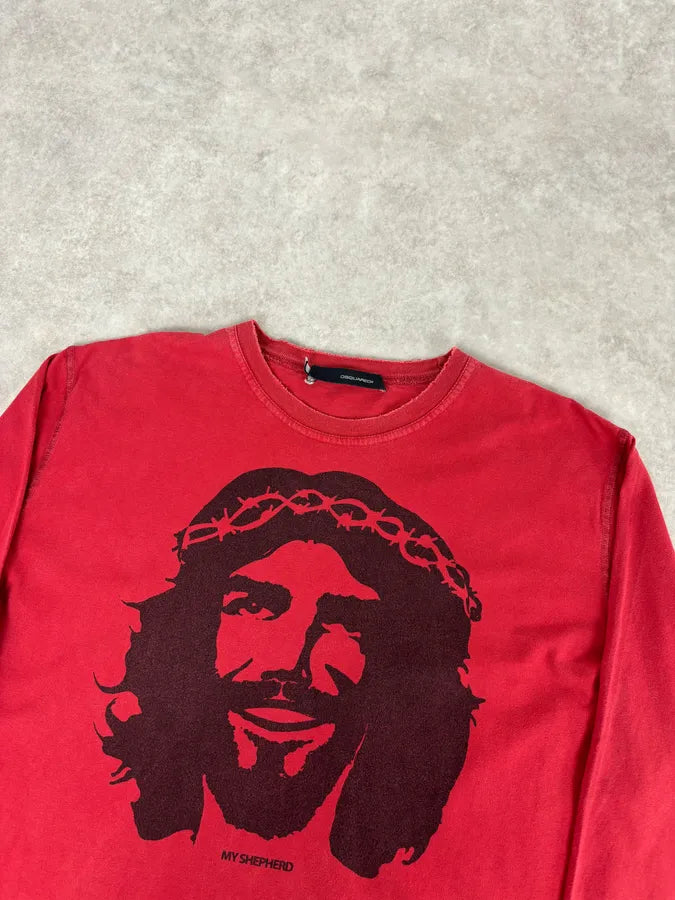 AW2005 Dsquared2 Red Cotton Che Guevara Graphic Longsleeve T-Shirt gUZddsc 3