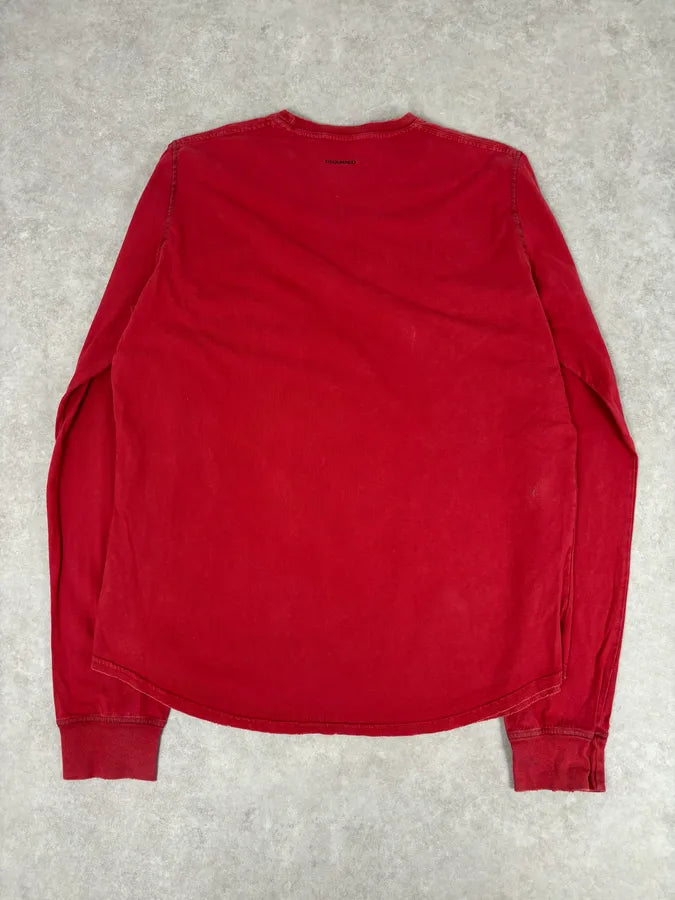 AW2005 Dsquared2 Red Cotton Che Guevara Graphic Longsleeve T-Shirt gUZddsc 4