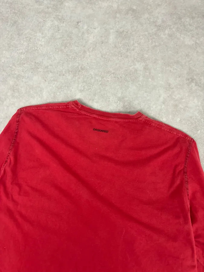 AW2005 Dsquared2 Red Cotton Che Guevara Graphic Longsleeve T-Shirt gUZddsc 5