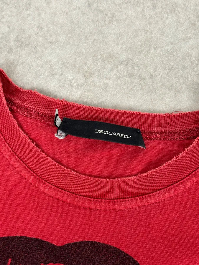 AW2005 Dsquared2 Red Cotton Che Guevara Graphic Longsleeve T-Shirt gUZddsc 7