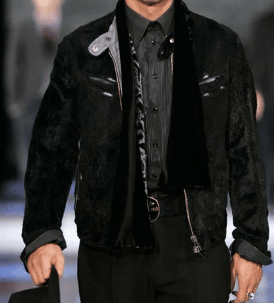 AW2005 Emporio Armani Black Fleece & Denim Hybrid Jacket IvzNpMe 1
