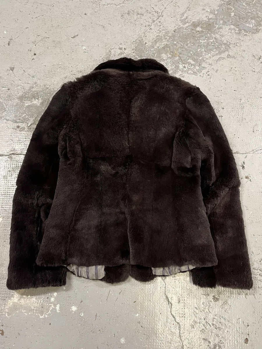 AW2005 Emporio Armani Fur Brown Suit Jacket (M/L) PgJopzr 3