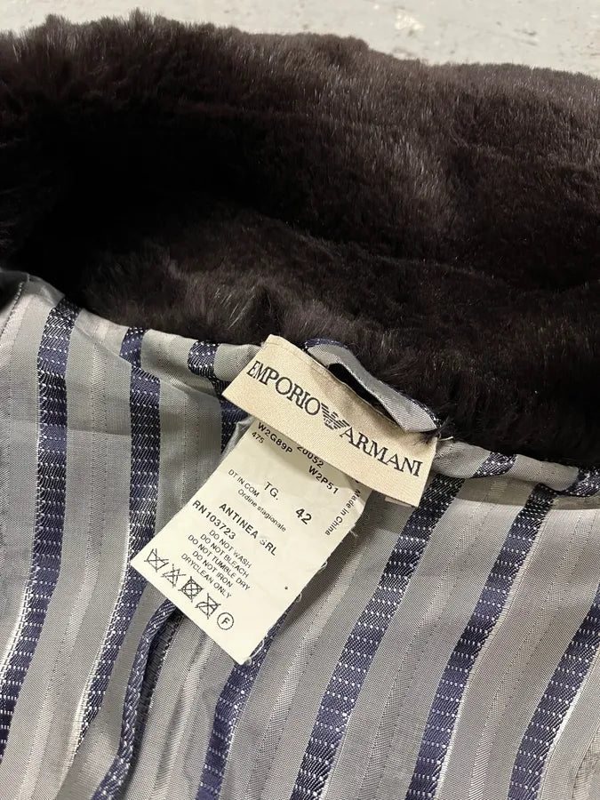 AW2005 Emporio Armani Fur Brown Suit Jacket (M/L) PgJopzr 6