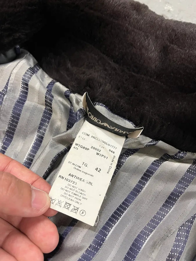 AW2005 Emporio Armani Fur Brown Suit Jacket (M/L) PgJopzr 7