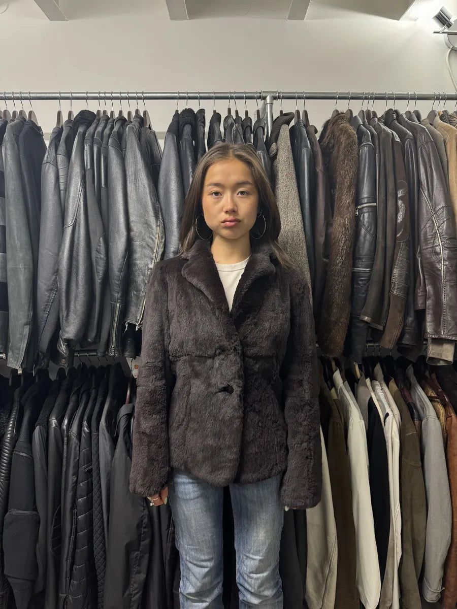AW2005 Emporio Armani Fur Brown Suit Jacket PgJopzr 2