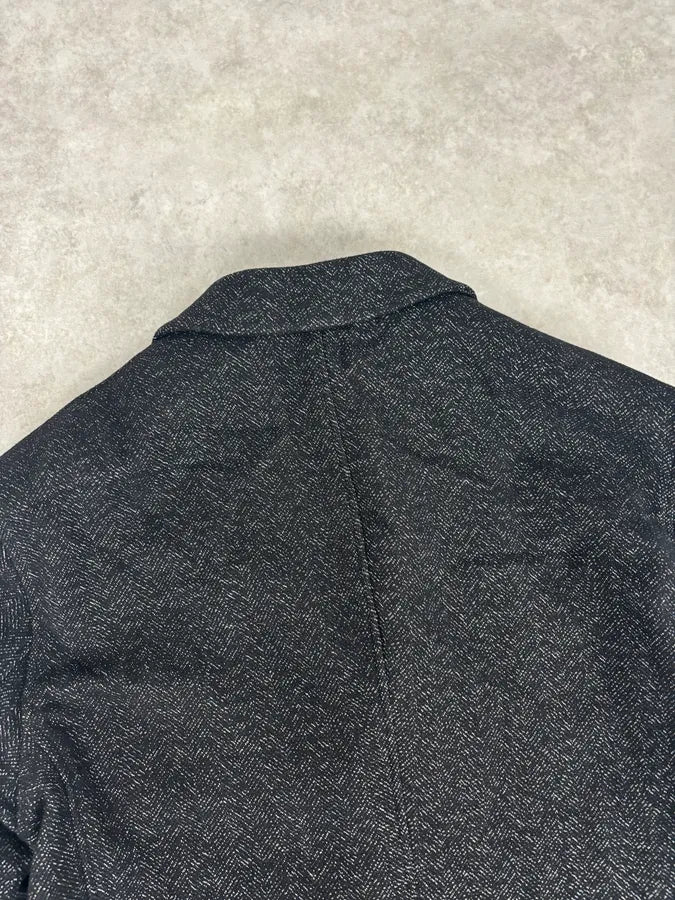 AW2005 Emporio Armani Long Premium Wool Black Coat GoMfKXO 5