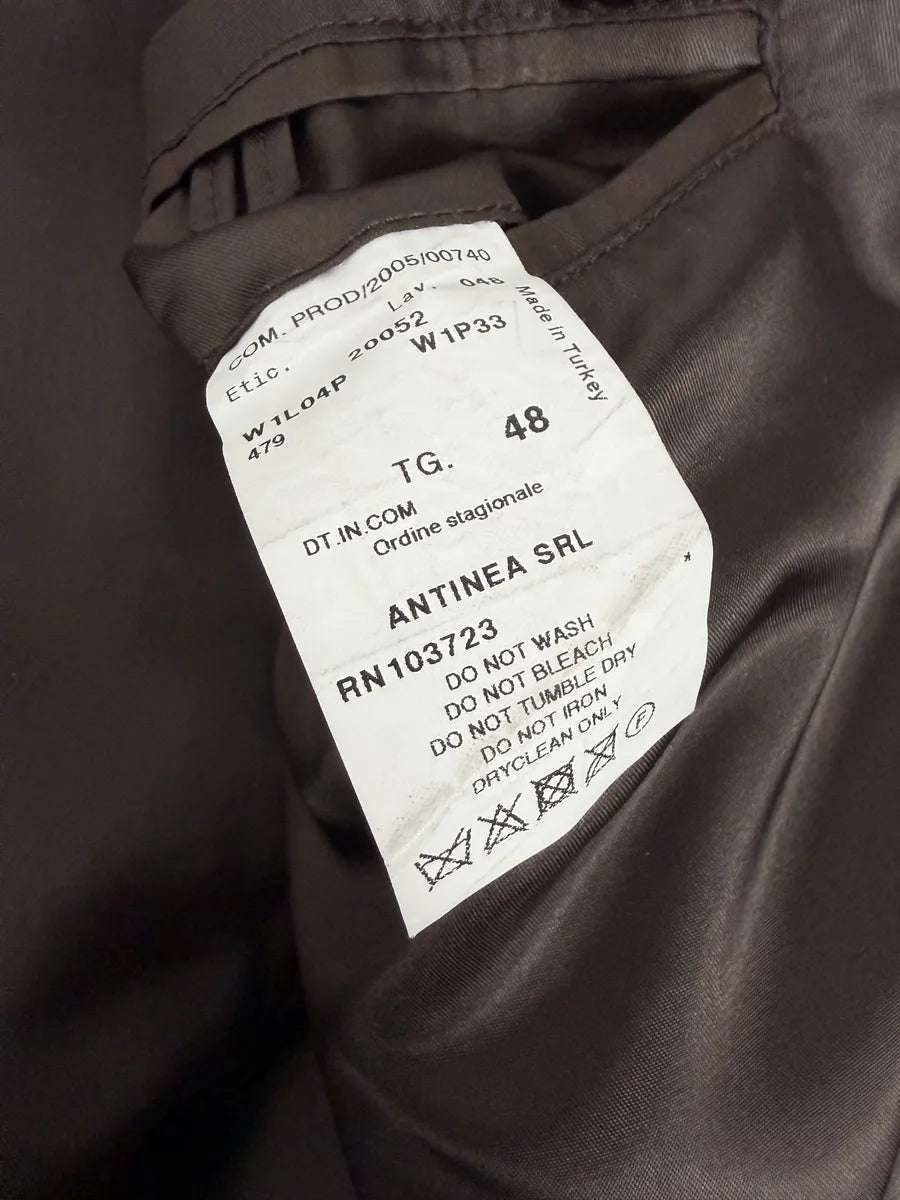 AW2005 Emporio Armani Pony Hair Cowhide Dark Brown Leather Trench Coat bGlGOyn 9