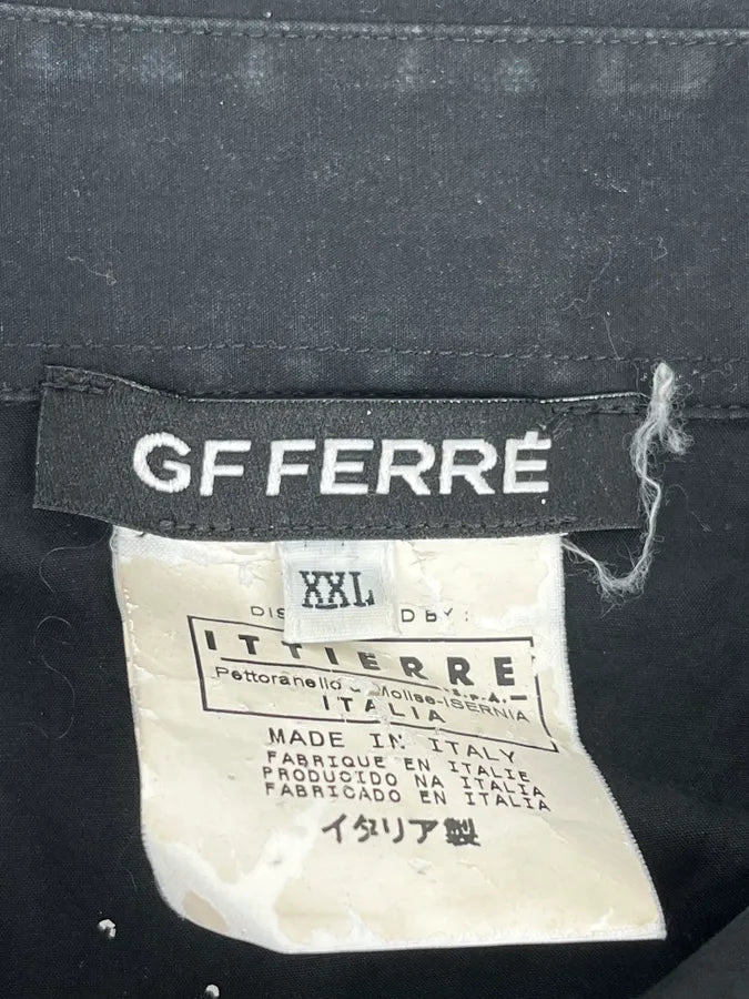 AW2005 Gianfranco Ferré Royal Embroidered Black Flowers Shirt YwimLiQ 9