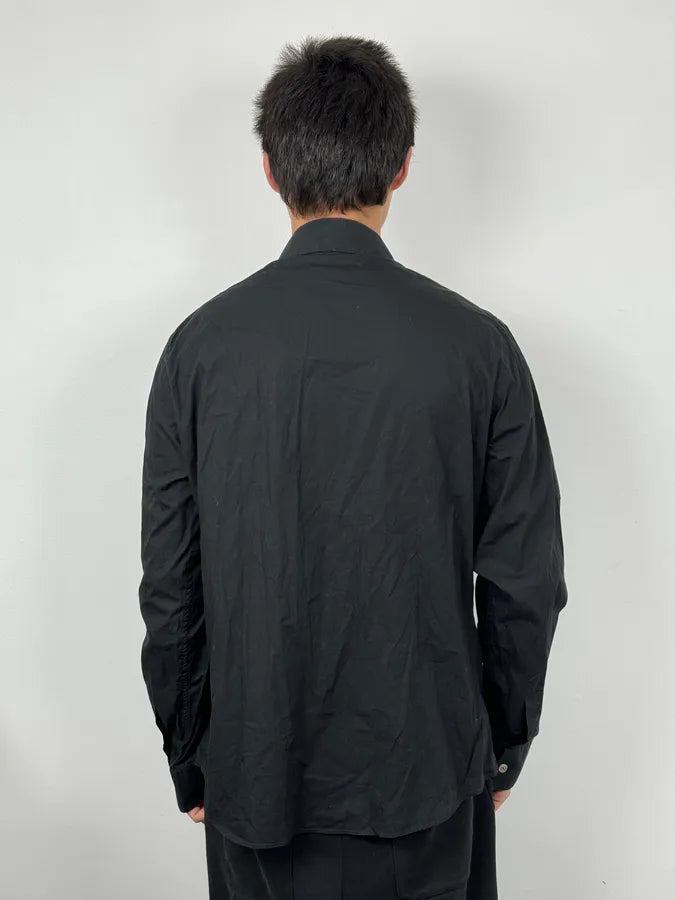 AW2005 Gianfranco Ferré Royal Embroidered Black Flowers Shirt YwimLiQ 2