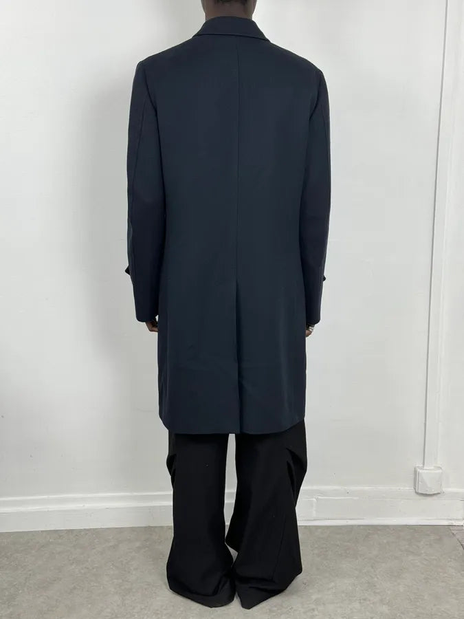 AW2005 Givenchy Navy Wool Buttoned Trench Coat etsjYwI 1