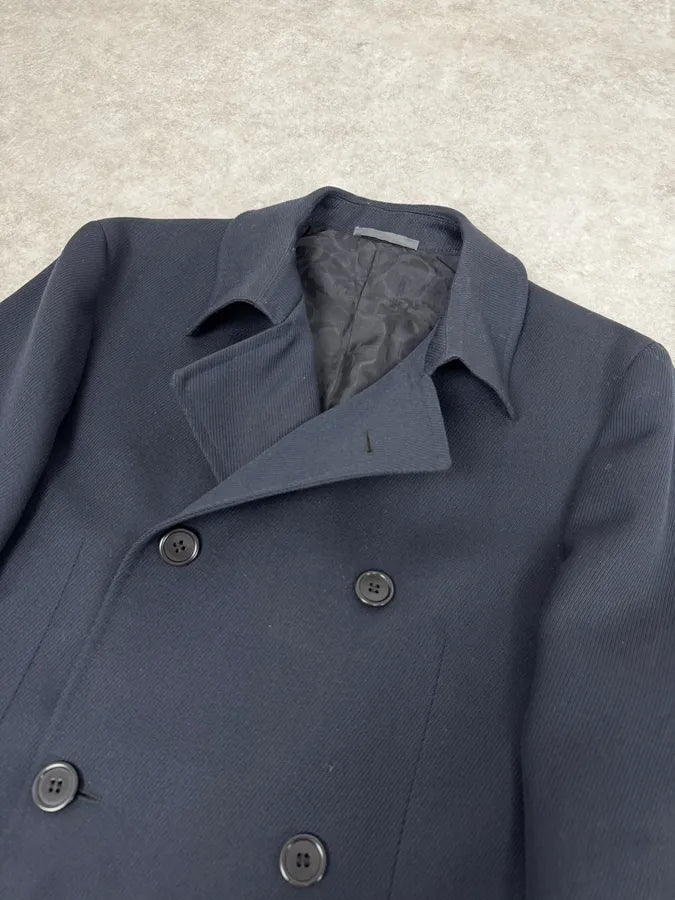 AW2005 Givenchy Navy Wool Buttoned Trench Coat etsjYwI 5