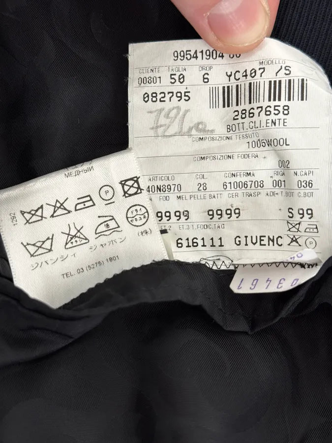 AW2005 Givenchy Navy Wool Buttoned Trench Coat etsjYwI 12