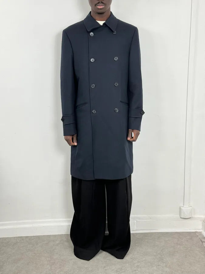 AW2005 Givenchy Navy Wool Buttoned Trench Coat etsjYwI 0