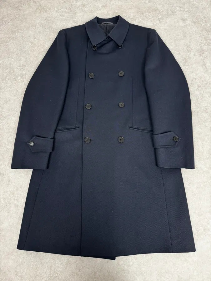 AW2005 Givenchy Navy Wool Buttoned Trench Coat etsjYwI 2
