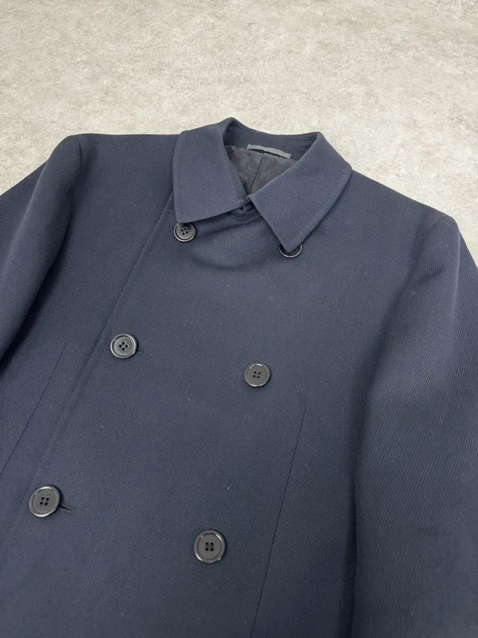 AW2005 Givenchy Navy Wool Buttoned Trench Coat etsjYwI 4