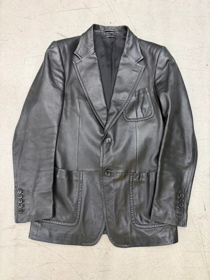 AW2005 Gucci Premium Leather Blazer Jacket RCKQqVS 0