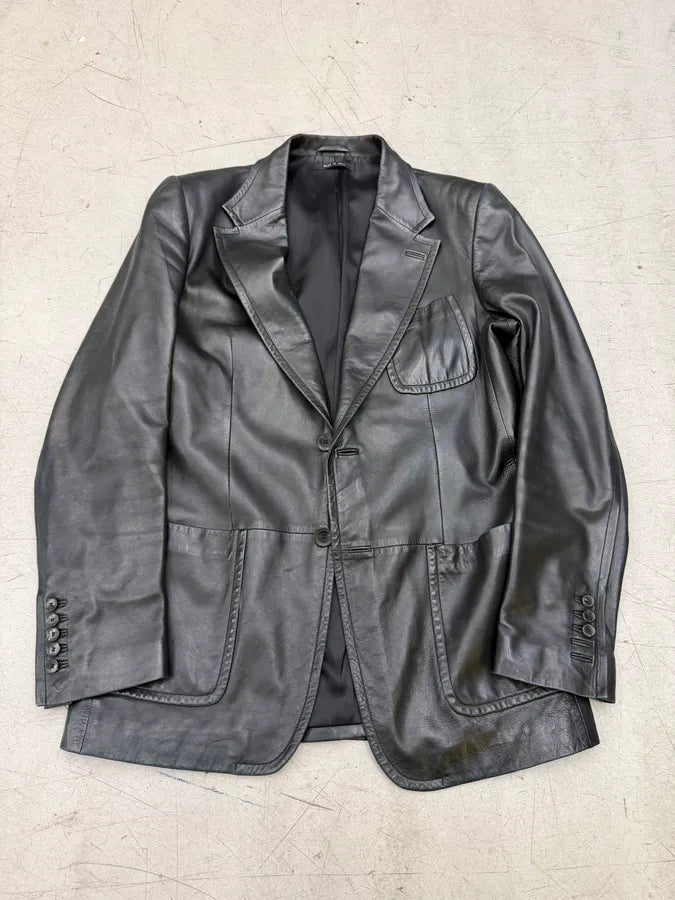 AW2005 Gucci Premium Leather Blazer Jacket RCKQqVS 15