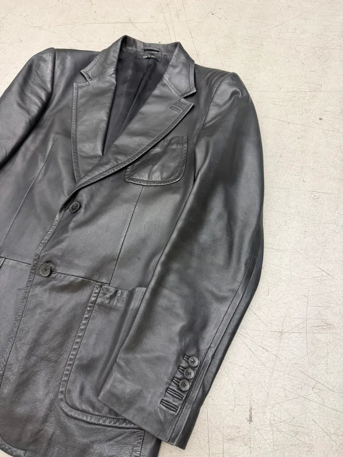AW2005 Gucci Premium Leather Blazer Jacket RCKQqVS 8