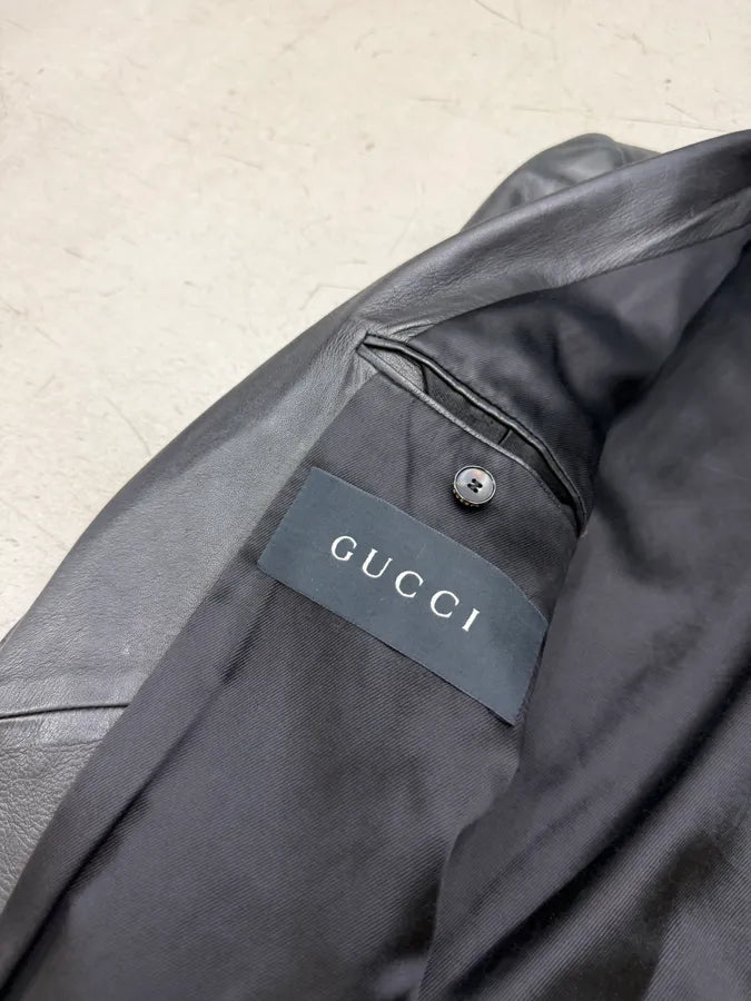AW2005 Gucci Premium Leather Blazer Jacket RCKQqVS 10