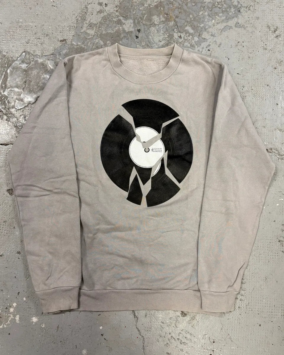 AW2005 Maison Martin Margiela Black Destroyed Vinyl Grey Sweater XLihYVr 0
