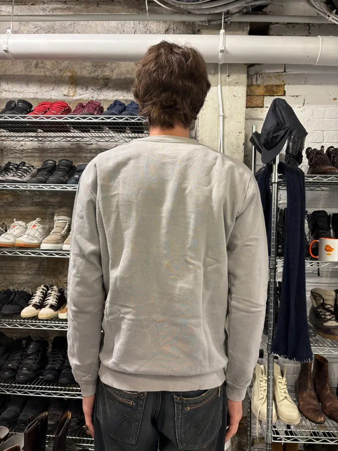 AW2005 Maison Martin Margiela Black Destroyed Vinyl Grey Sweater XLihYVr 2