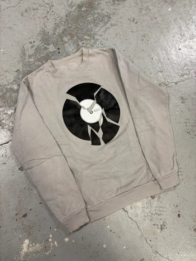 AW2009 Maison Martin Margiela Black Destroyed Vinyl Grey Sweater XLihYVr 3
