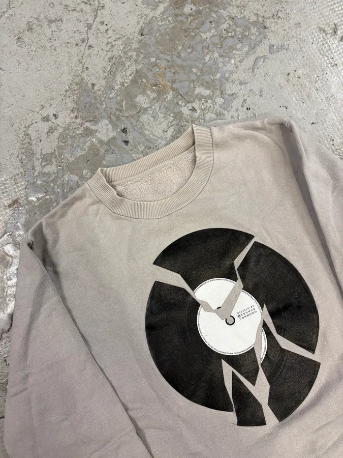 AW2005 Maison Martin Margiela Black Destroyed Vinyl Grey Sweater XLihYVr 4