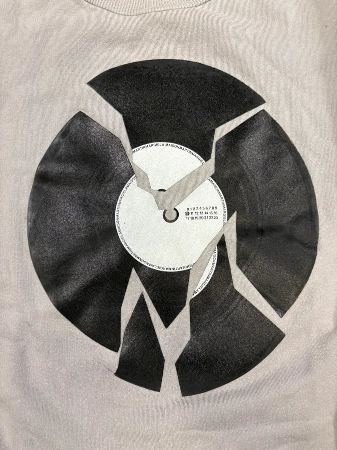 AW2005 Maison Martin Margiela Black Destroyed Vinyl Grey Sweater XLihYVr 6