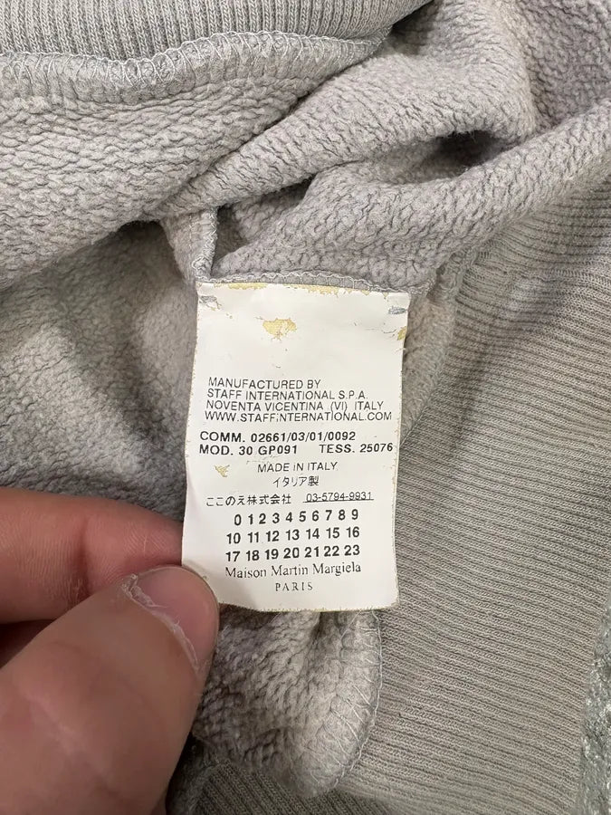 AW2009 Maison Martin Margiela Black Destroyed Vinyl Grey Sweater XLihYVr 7