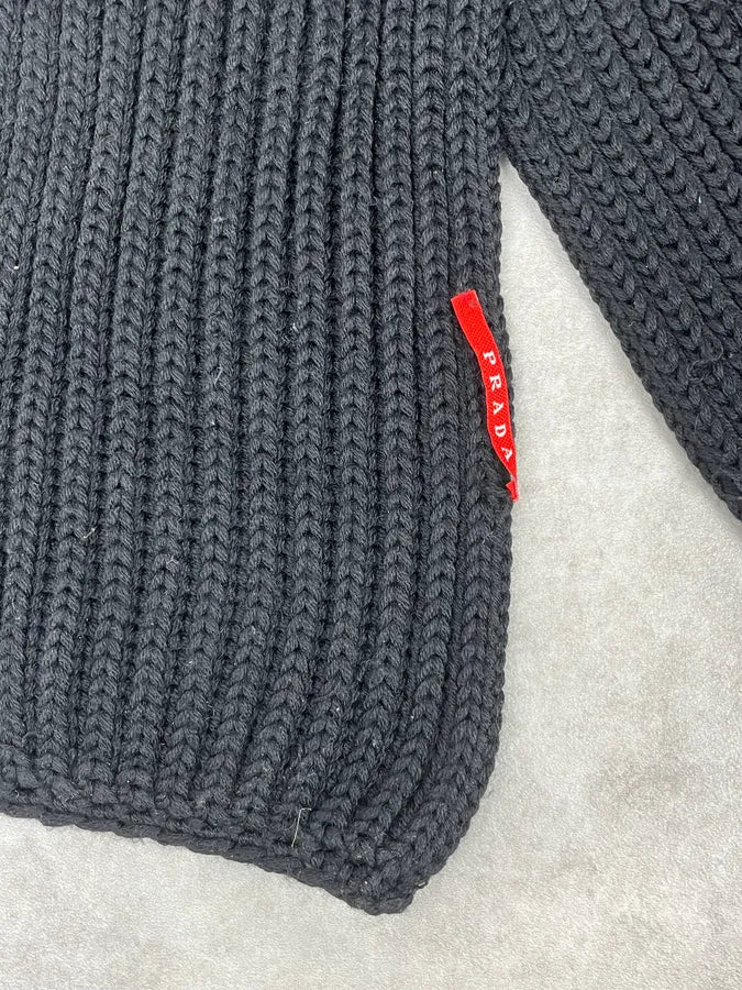 AW2005 Prada Dark Wool Classy Scarf xxfiPwg 4