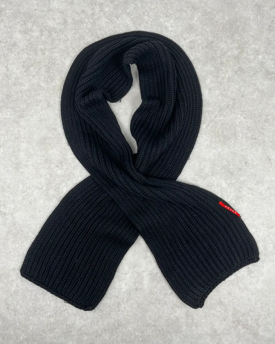 AW2005 Prada Dark Wool Classy Scarf xxfiPwg 0