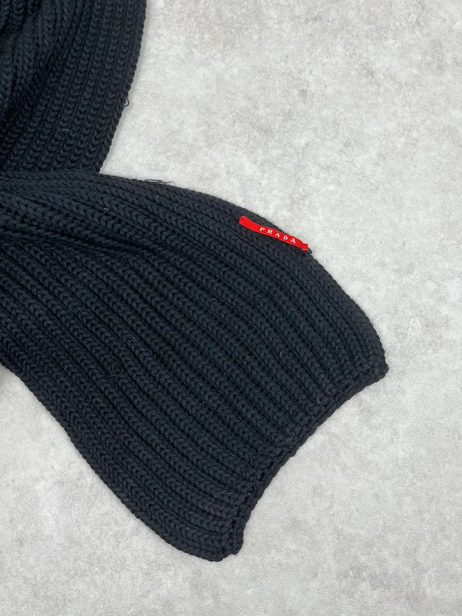 AW2005 Prada Dark Wool Classy Scarf xxfiPwg 3