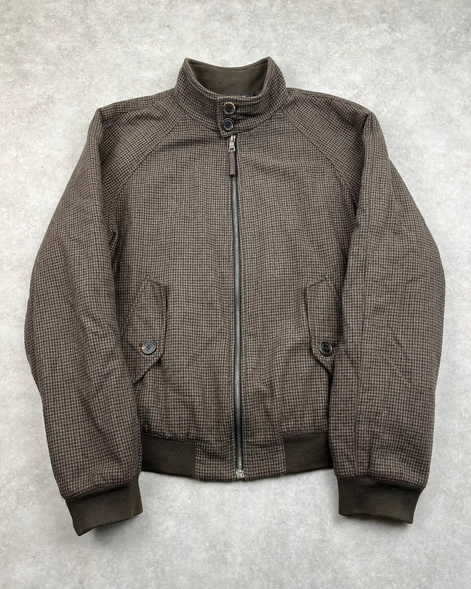 AW2006  Prada Brown Houndstooths Checkered Jacket AxVnGaU 0