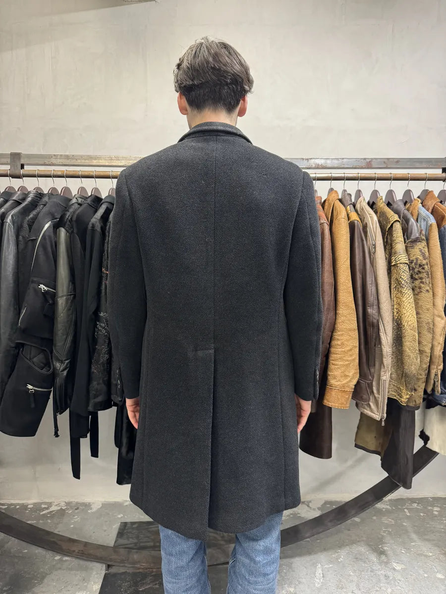 FW2002 Prada Dark Grey Wool Trench Coat (L) imtmoJB 2