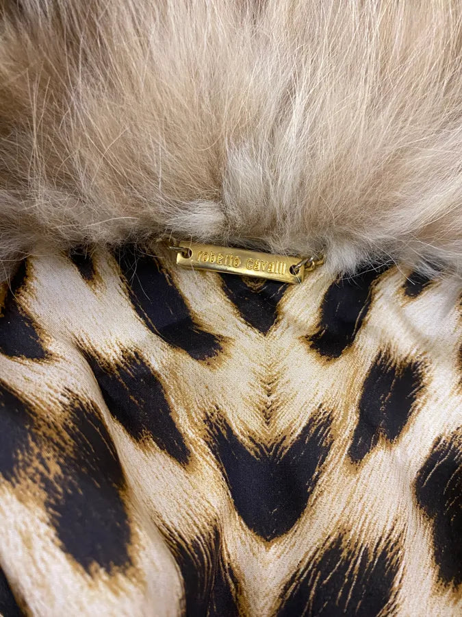 AW2005 Roberto Cavalli Beige Fur Leather Puffer Jacket ZDAysIc 10