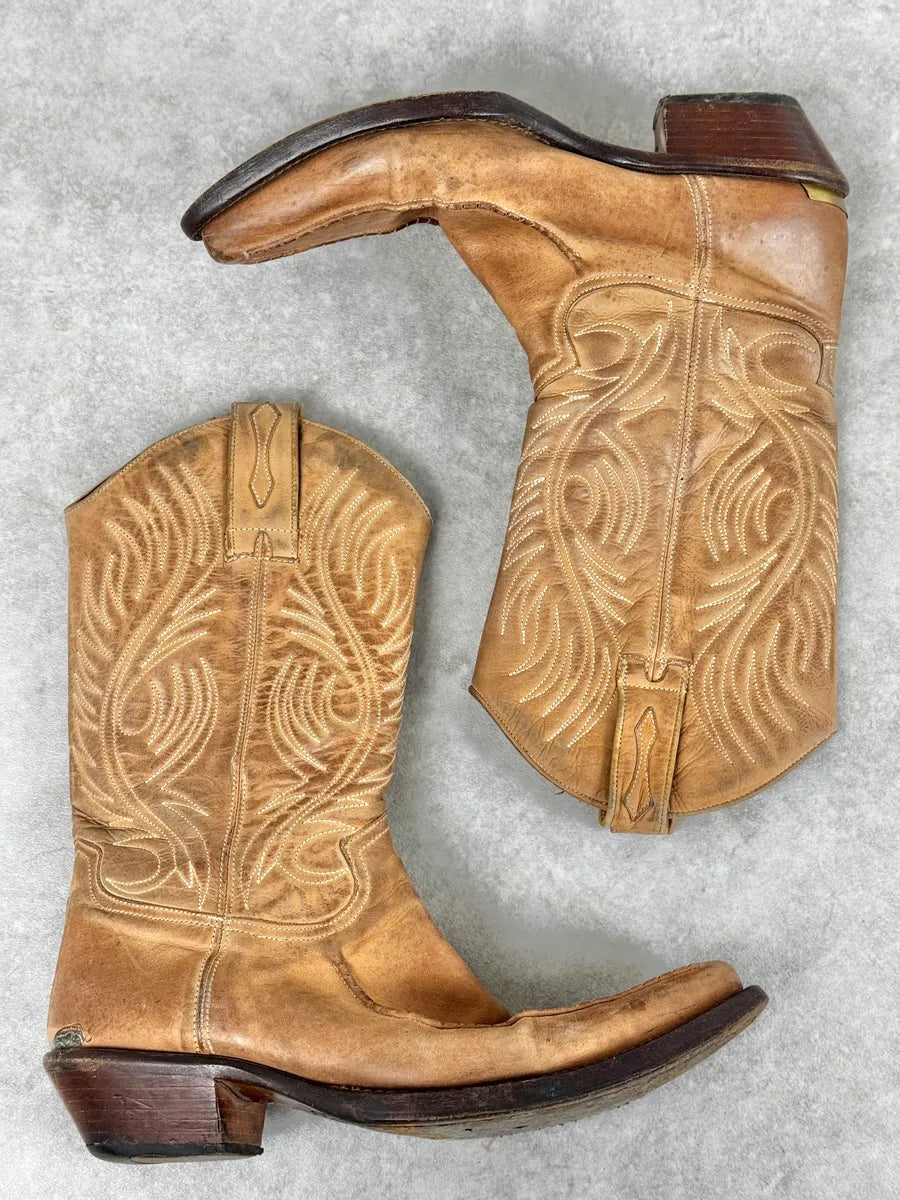 AW2005 Roberto Cavalli Beige Leather Western Boots uVragLz 1