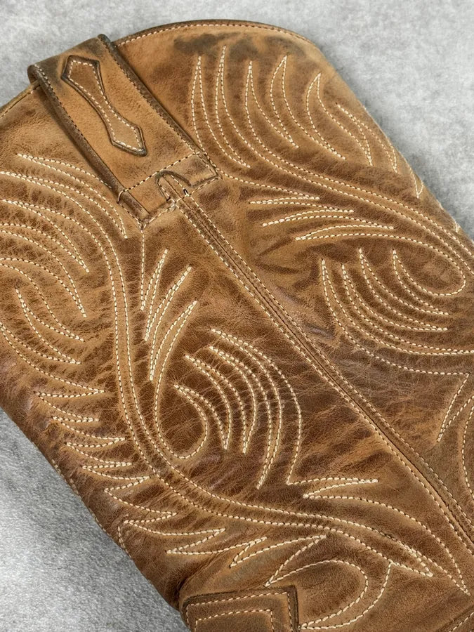 AW2005 Roberto Cavalli Beige Leather Western Boots uVragLz 5