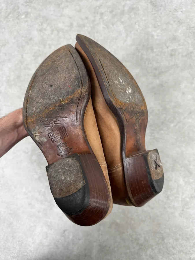 AW2005 Roberto Cavalli Beige Leather Western Boots uVragLz 8